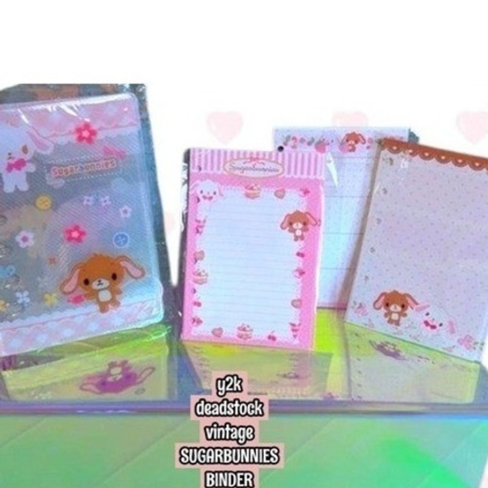 Y2K RARE VINTAGE SUGARBUNNIES BINDER NOTE PAD BUNDLE NEW